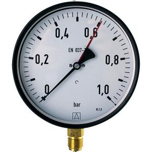 Rohrfeder-Manometer ø 160 mm, DN15 (1/2) radial
