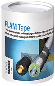 CONEL FLAM Tape+ Brandschutzwickelband Rolle a 2,5m x 12,5cm incl. 4 Schilder