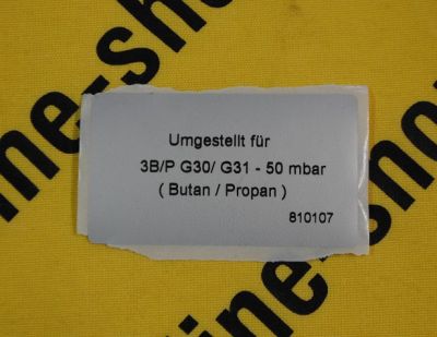Vaillant Umstellschild Flüssigasg PB 50 810107