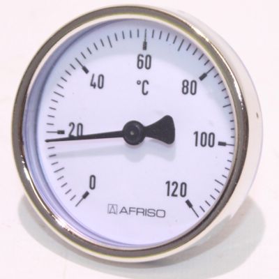 0-120°C / Stückpreis je 5,10€ 1/2" 2 Stück Bimetall Thermometer 63 mm DN 15 