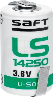 Saft Lithium Batterie 3,6V LS14250-CNR 1/2AA - Zelle Lötfahne Z-Form