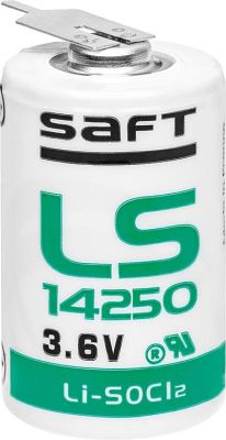 Saft Lithium Batterie 3,6V LS14250-2PF 1/2AA - Zelle 1/1 pin +/-