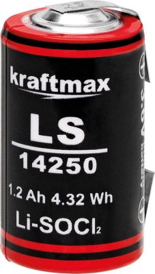 Kraftmax Lithium Batterie 3,6V LS14250 1/2 AA - Zelle Lötfahne U-Form
