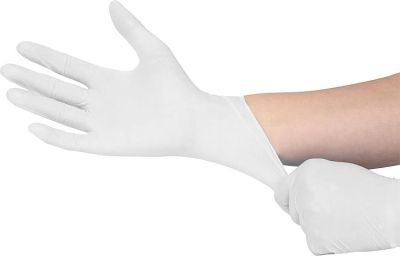 Mensch Nitril Handschuh puderfrei 24cm Weiß Größe XL
