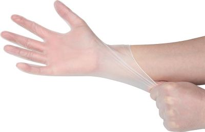 Mensch Vinyl-Handschuh gepudert CLASSIC Weiß Größe M