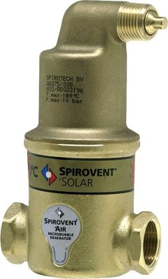 Spirotech SpiroVent Solar AutoClose horizontal - 3/4IG