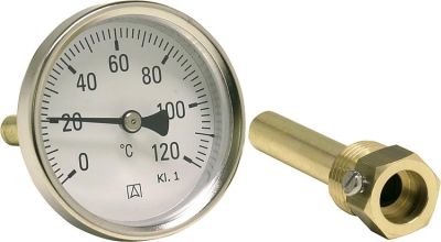 Afriso Bimetall-Industriethermometer DN15 Ø 63mm, 0-60°C