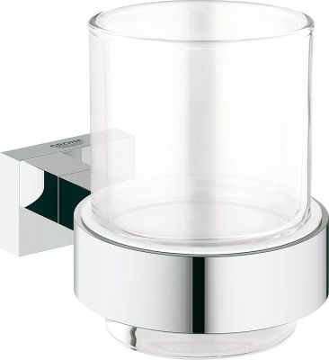 Grohe Glas mit Wandhalter Essentials Cube chrom