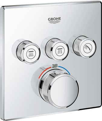 Grohe UP-Thermostat Grotherm SmartControl chrom mit drei Absperrventilen
