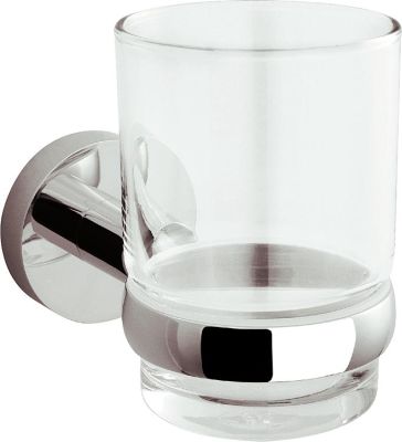 Glashalter Eight mit Glas klar, Metall verchromt