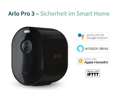 Arlo Pro 3 Smarthome Kamera schwarz 4er Pack VMS4440B-100EUS