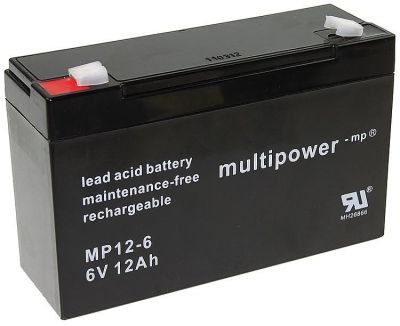 Multipower Blei-Akku MP12-6 Pb 6V/12Ah Stecksystem Faston