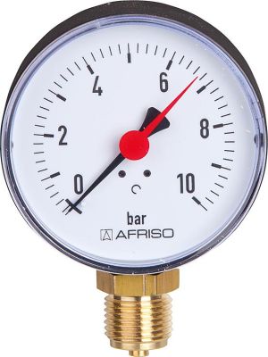 Afriso Rohrfeder-Manometer Industrie radial DN15 (1/2)