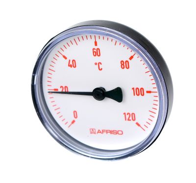 Afriso Bimetall-Thermometer Rot Ø 63mm axial DN15 (1/2)