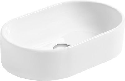 Aufsatz-Waschtisch Eloisa ohne Hahnloch, Keramik weiß BxHxT: 490x120x300mm