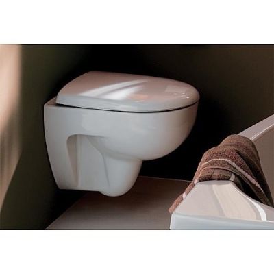 Softclose WC-Sitz Tiefspül-WC Renova QuickRelease Geberit Combi-Pack spülrandlos Wand- weiß