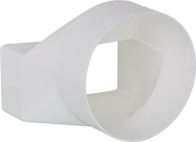 Helios Übergangsstück FLÜR 100 Ø100 mm auf 100 x 50 mm Kunststoff Weiß