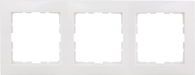 Berker 3-fach Rahmen S1 polarweiss glänzend 1 Stück 10138989 b 
