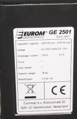 EUROM Generator GE2501 3,5KW 15 Liter-Tank