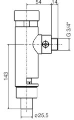 Benkiser WC-Druckspüler Antares VA 3/4 m.Vorabsperrung