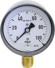 Afriso Kapselfeder-Manometer 80mm, DN15 1/2 0-25 mbar