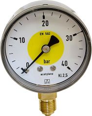 Afriso Rohrfedermanometer für Schweißtechnik acetylene 0-2
