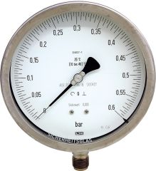 Afriso Feinmess-Manometer 160mm DN15 1/2 radial 0-10 bar