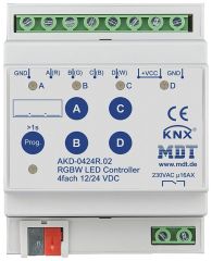 MDT Reiheneinbaugerät LED Controller 4-Kanal 4/8 A RGBW 4TE REG