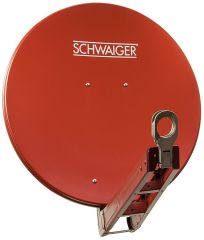 Schwaiger SAT-Spiegel: 75cm/Alu/Premium/vormontiert Ziegelrot
