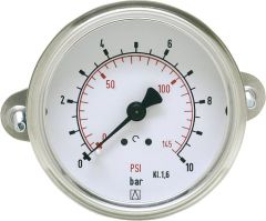 Afriso Rohrfedermanometer m. Frontring Ø40mm DN6 1/8 axial