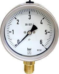 Afriso Rohrfedermanometer radial 100mm DN15 1/2 -1/+5 bar