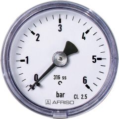 Afriso Rohrfedermanometer axial 40mm DN6 1/8 0-6 bar