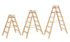 Siedra Stufen-Doppelleiter Holz 2x8 Stufen HSL28