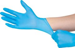 Mensch Latex-Handschuh gepudert SKIN blue Größe L