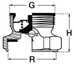 EHKO Schwerkraftbremse TS23 DN15 (1/2) R DN25 (1), G 1