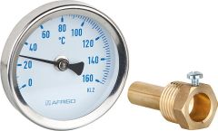 Afriso Metall Thermometer Ø 63mm Blau 0°C...160°C
