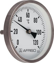 Afriso Bimetall-Edelstahlthermometer DN15 Ø 63mm, 0-120°C