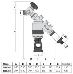 Caleffi Systemtrenner Ba Typ 580250 DN20 (3/4)AG