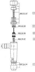 Benkiser Druckknopfgarnitur komplett für Modell 880 Spülmenge 3+6 Liter