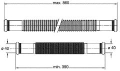 Evenes Flexibler Anschlußschlauch Steckmuffe 40/40mm Länge 3