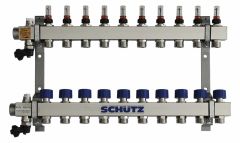 Schütz Edelstahl-Verteiler Komfort 90-3 570mm 10 Heizkreise