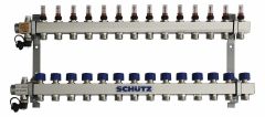 Schütz Edelstahl-Verteiler Komfort 90-3 770mm 14 Heizkreise