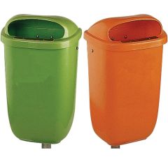 Abfallbehälter grün mit Regenhaube 50l