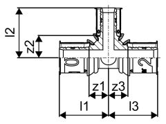 Uponor T-Stück reduziert S-Press PLUS MLC 25 x 16 x 25mm