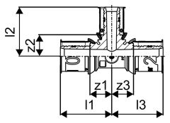 Uponor T-Stück reduziert S-Press PLUS PPSU 25-20-25