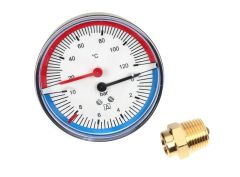 Afriso Thermo-Manometer Ø 80mm, DN15 1/2 axial, 0-10bar