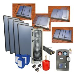 OEG Solarpaket 4plus als Indachversion mit 4 Kollektoren