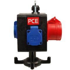 PCE Hängeverteiler mit 1 CEE- und 3 Schutzkontakt-Steckdosen
