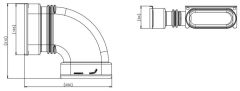 Sanibel comfort-KWL-Bogen 90° flat 51 H für Verbindung Flatrohr horizontal