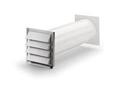 Naber PVC-Mauerkasten bis Wandstärke 500 mm,außen 190 x 190 mm ø 150 mm / mit Edelstahlgitter